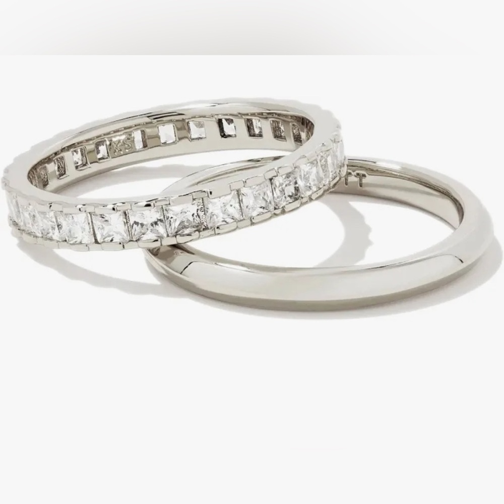 Kendra Scott Ella Ring Set of 2 in White Crystal